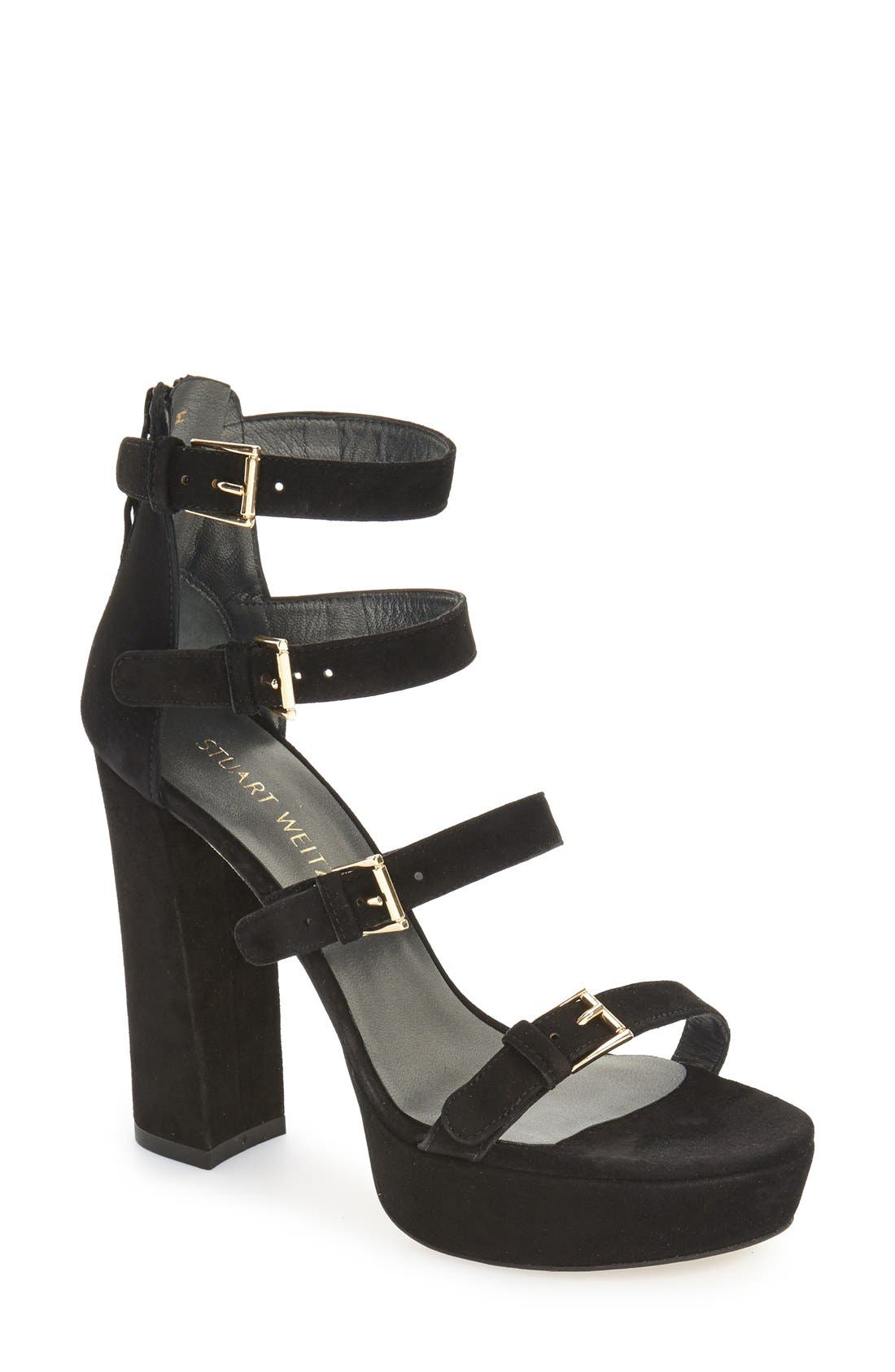 Stuart Weitzman 'Fourbucks' Platform Sandal, Main, color, 