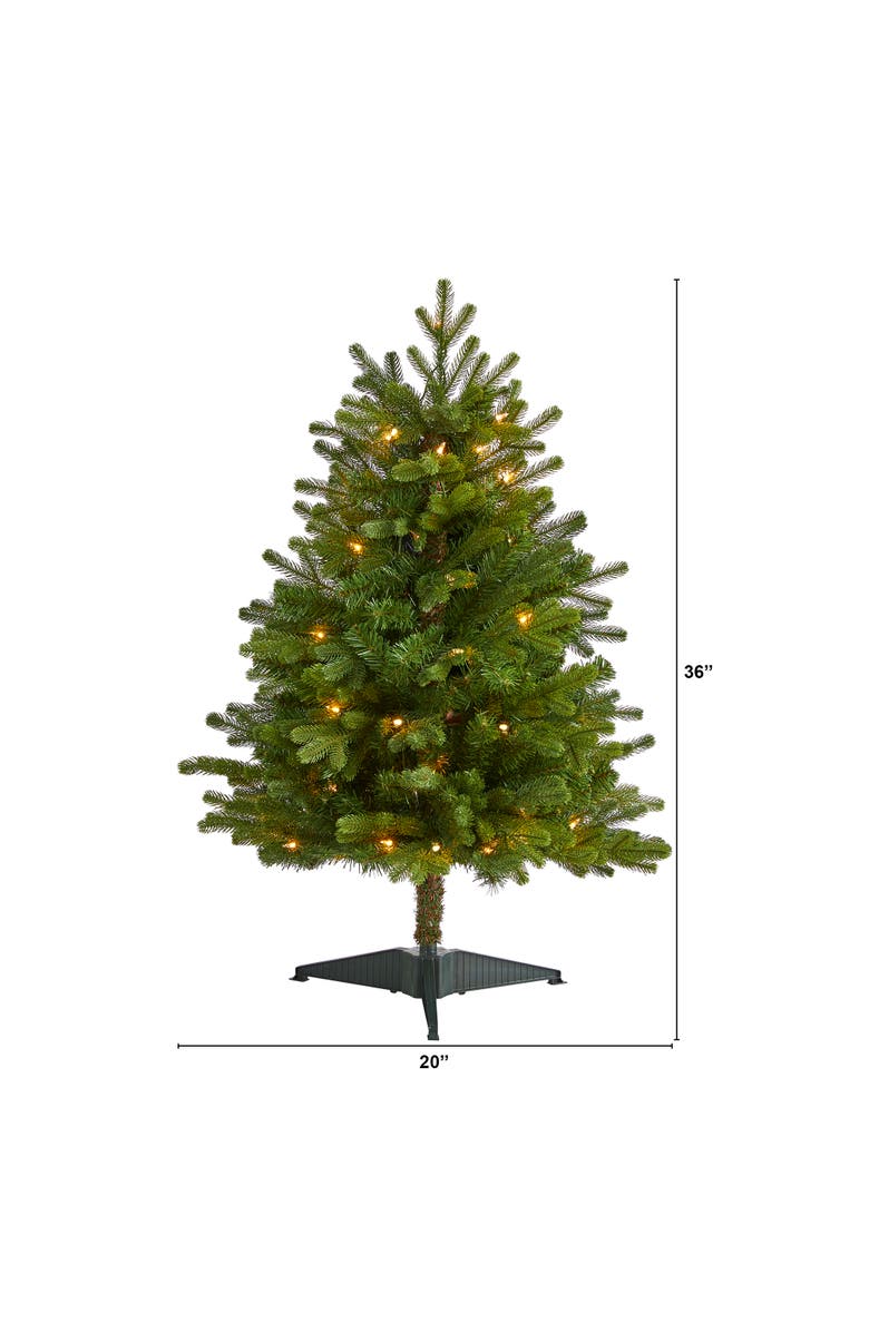 NEARLY NATURAL 3-ft Washington Fir Artificial Christmas Tree with 50 Clear Lights, Alternate, color, Green