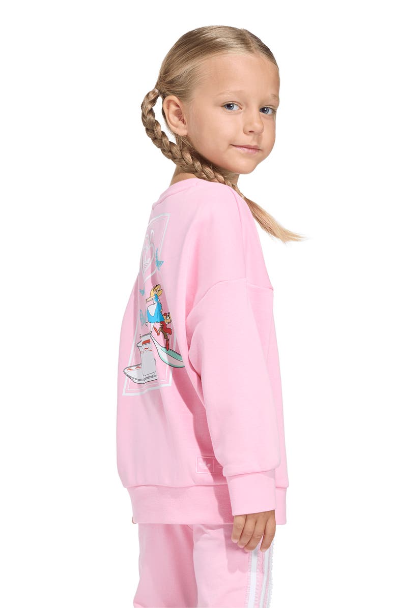 adidas x Disney Alice in Wonderland Kids
Crewneck Sweatshirt
Flare Leggings Set, Alternate, color, Light Pink
