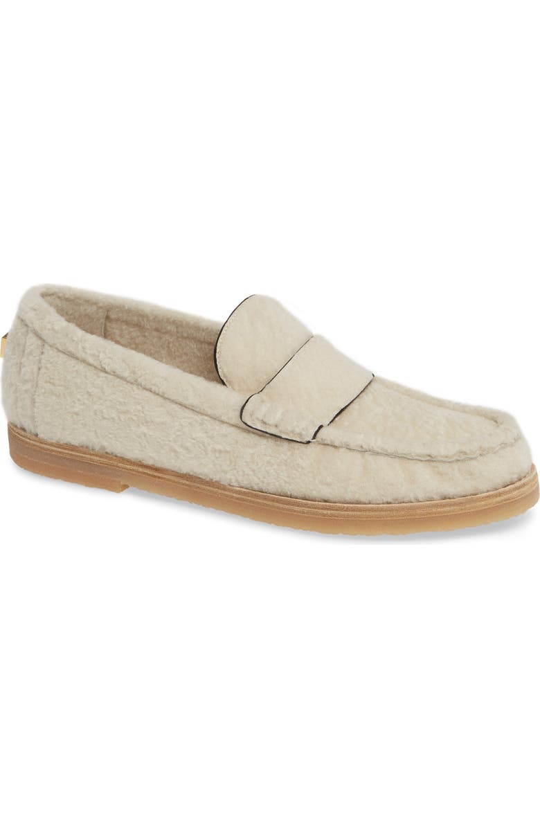 Stuart Weitzman Bromley Genuine Shearling Loafer, Main, color,