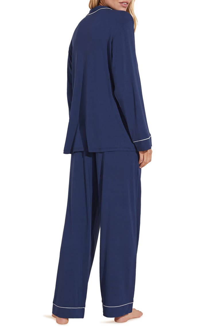 Gisele Long Pajamas, Alternate, color, NAVY/IVORY