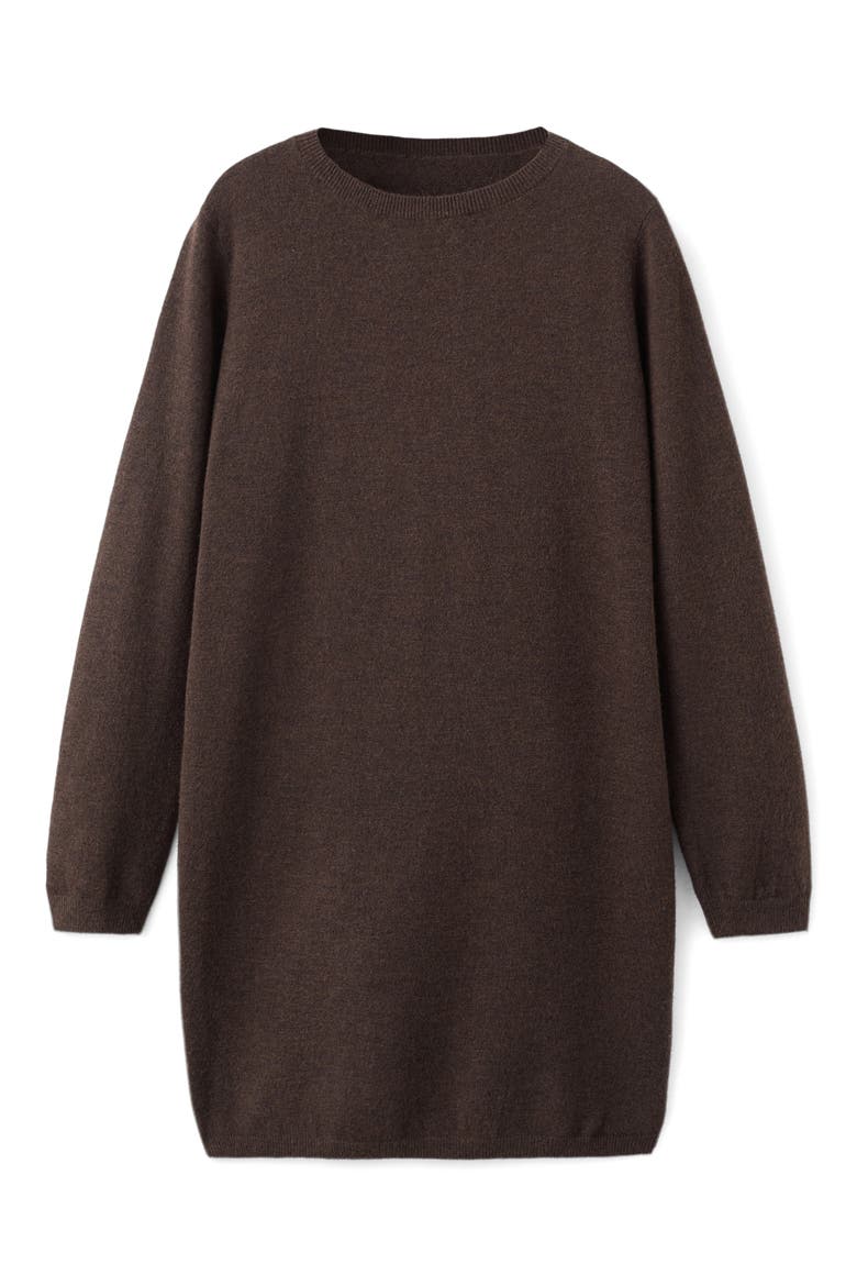 Fine Knit Long Sleeve Sweater Dress, Main, color, CHOCOLATE