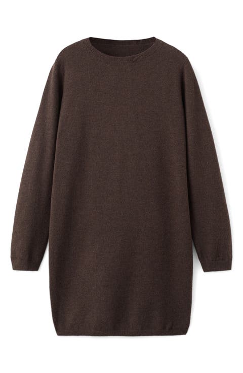 Fine Knit Long Sleeve Sweater Dress