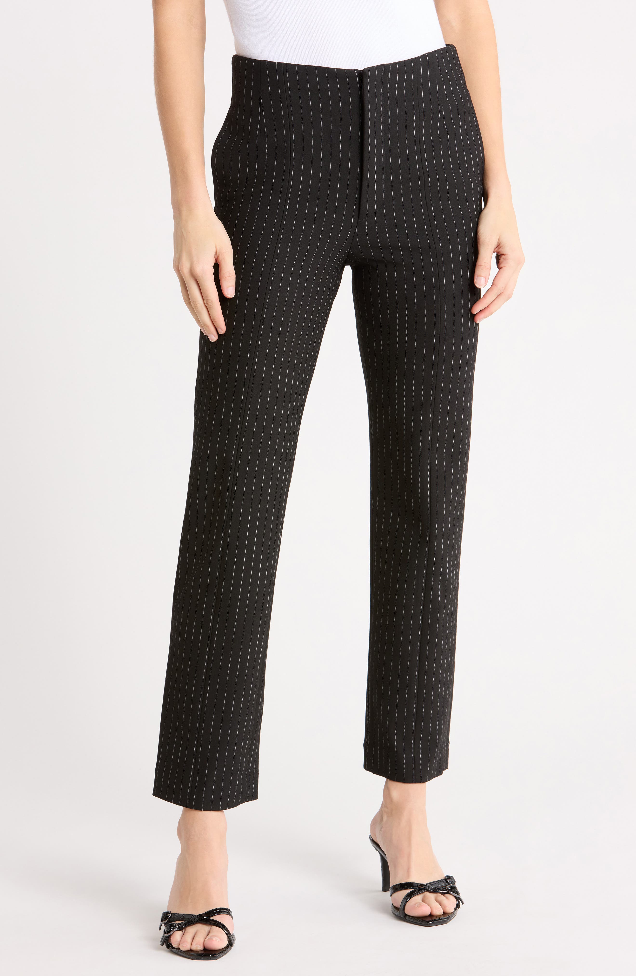 The Sleek Pinstripe Straight Leg Trousers