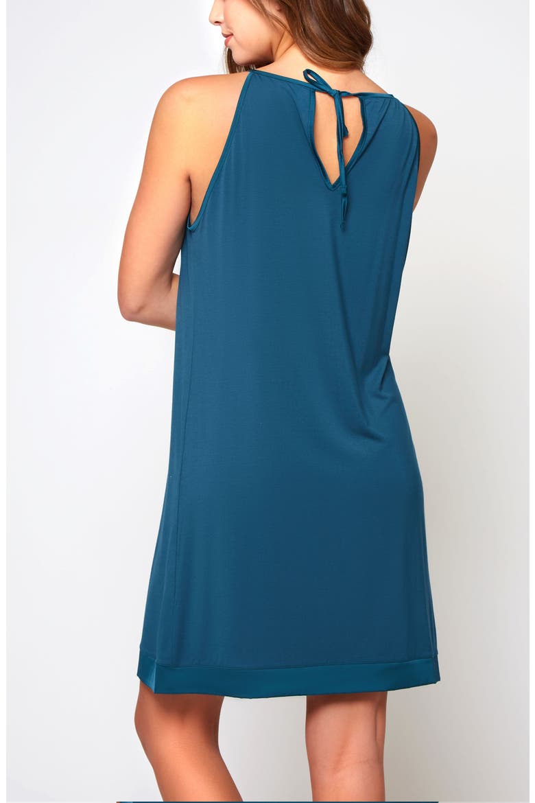 Halter Neck Knit Lounge Dress, Alternate, color, Teal