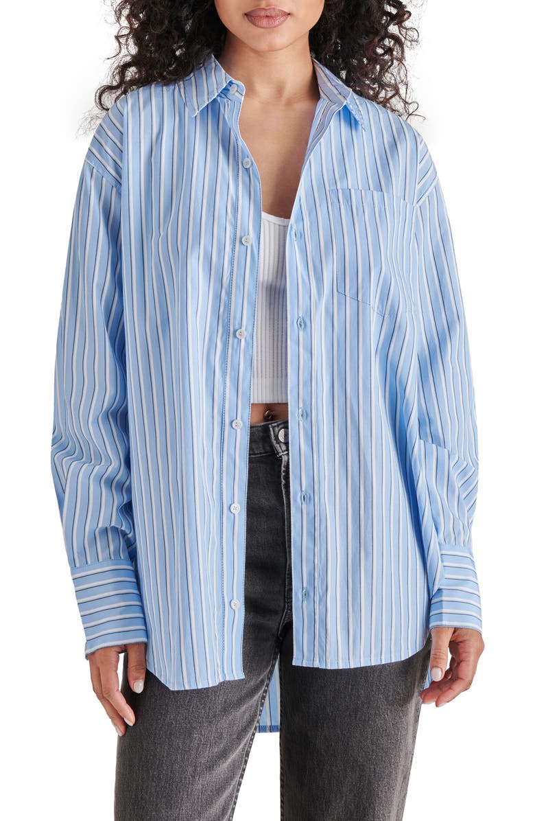 Steve Madden Stripe Button-Up Shirt, Main, color, 