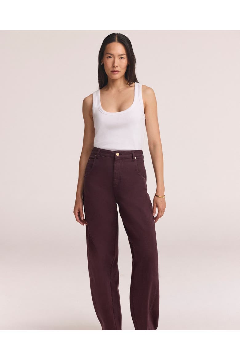 Ultimate full-length tapered leg Barrel Jeans, Alternate, color, Burgundy