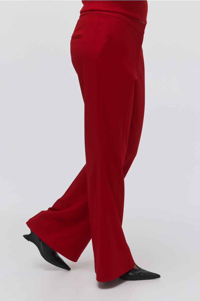 Flared Tailored Trousers, Alternate, color, Red