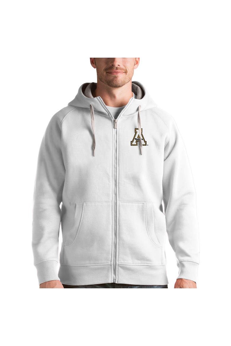 Men's Antigua White Appalachian State Mountaineers Victory Full-Zip Hoodie, Alternate, color, White