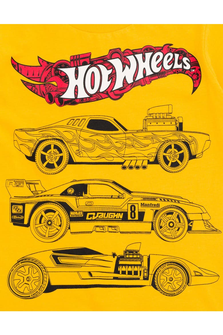 Boys' Athletic 2-Piece T-Shirt and Shorts Set, Alternate, color, Hot Wheels Yellow