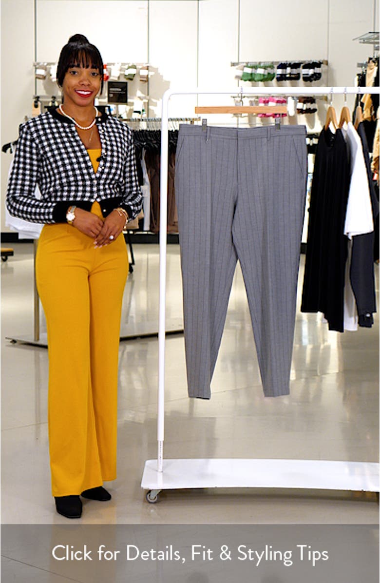 Perin Stripe Flat Front Stretch Dress Pants, sales video thumbnail