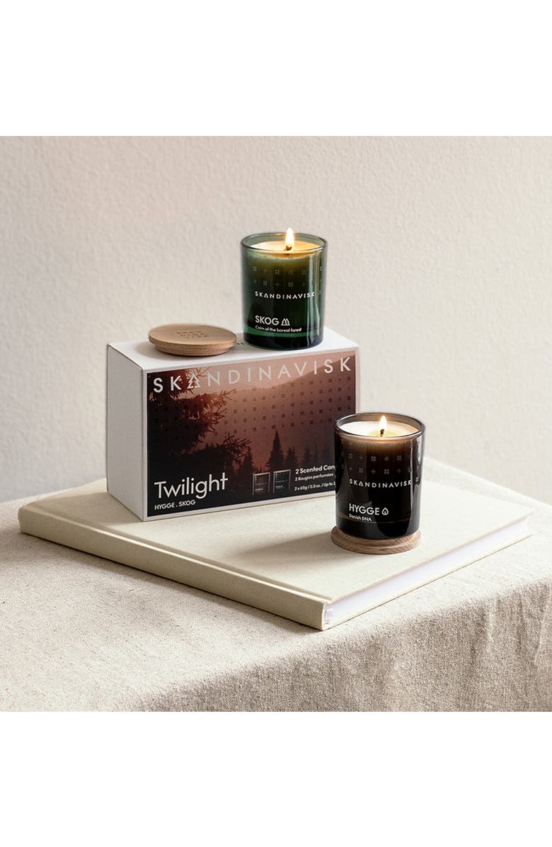 SKANDINAVISK GIFTSET - Twilight Scented Candle, Alternate, color, Forest Green/Camel Brown