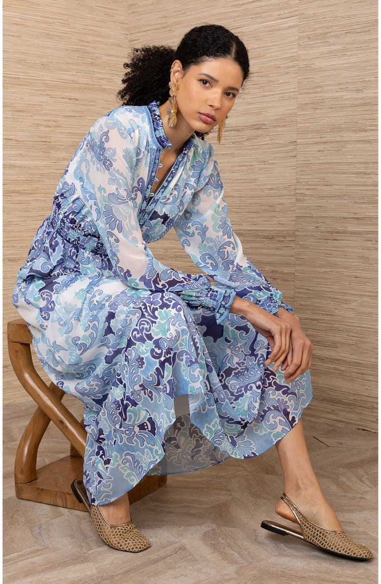 Hale Bob Bertille Chiffon Maxi Dress, Alternate, color, Blue