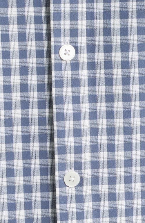 Mizzen + Main Mizzen+main Leeward Trim Fit Plaid Performance Button-up Shirt In Blue