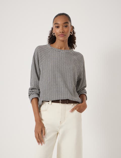 Matilda Gingham Raglan Top