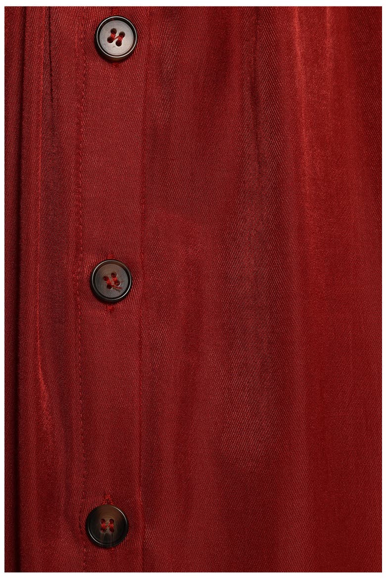 Ava High Waist Button Front Midi Skirt, Alternate, color, RUST