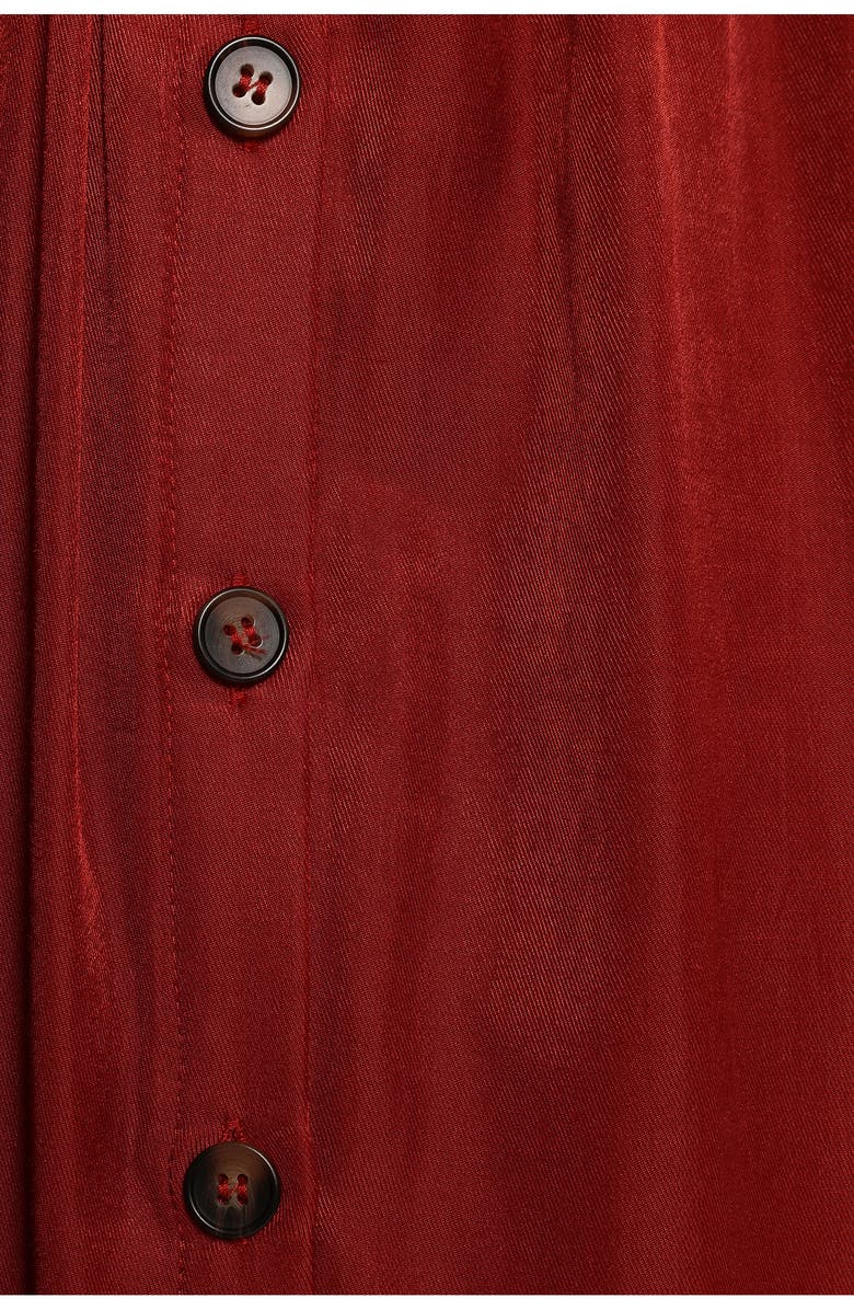 Petal & Pup Ava High Waist Button Front Midi Skirt, Alternate, color, Rust