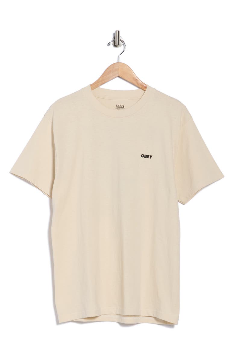 Obey Peace Target Graphic T-Shirt, Alternate, color, Cream