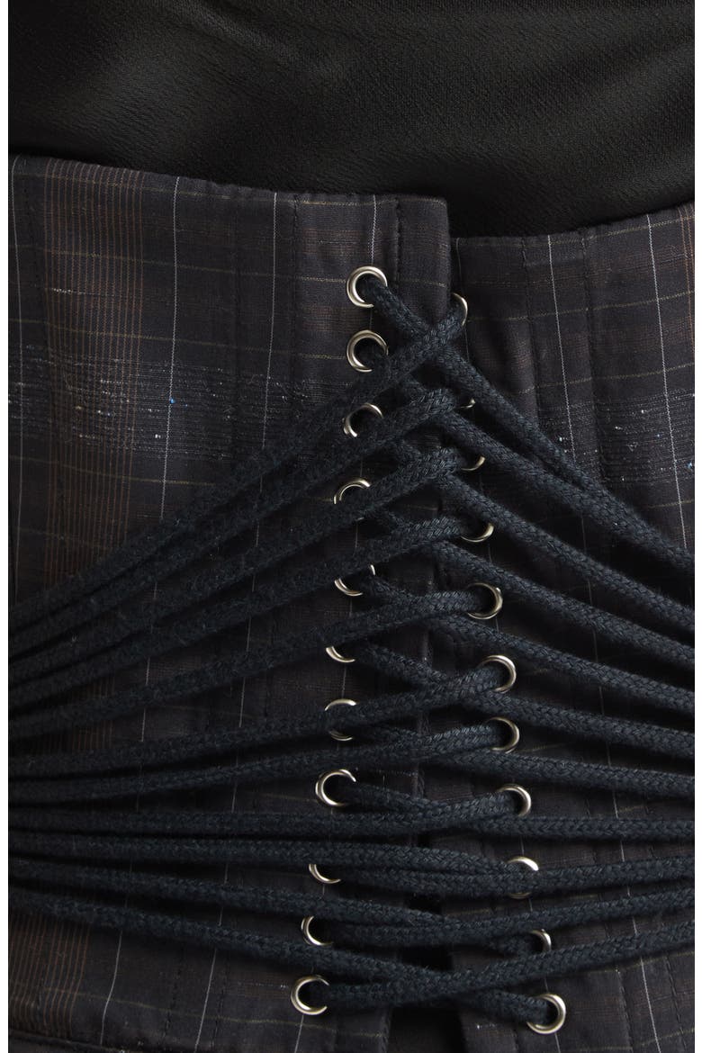 Plaid Corset, Alternate, color, BLACK ARTISINAL PLAID