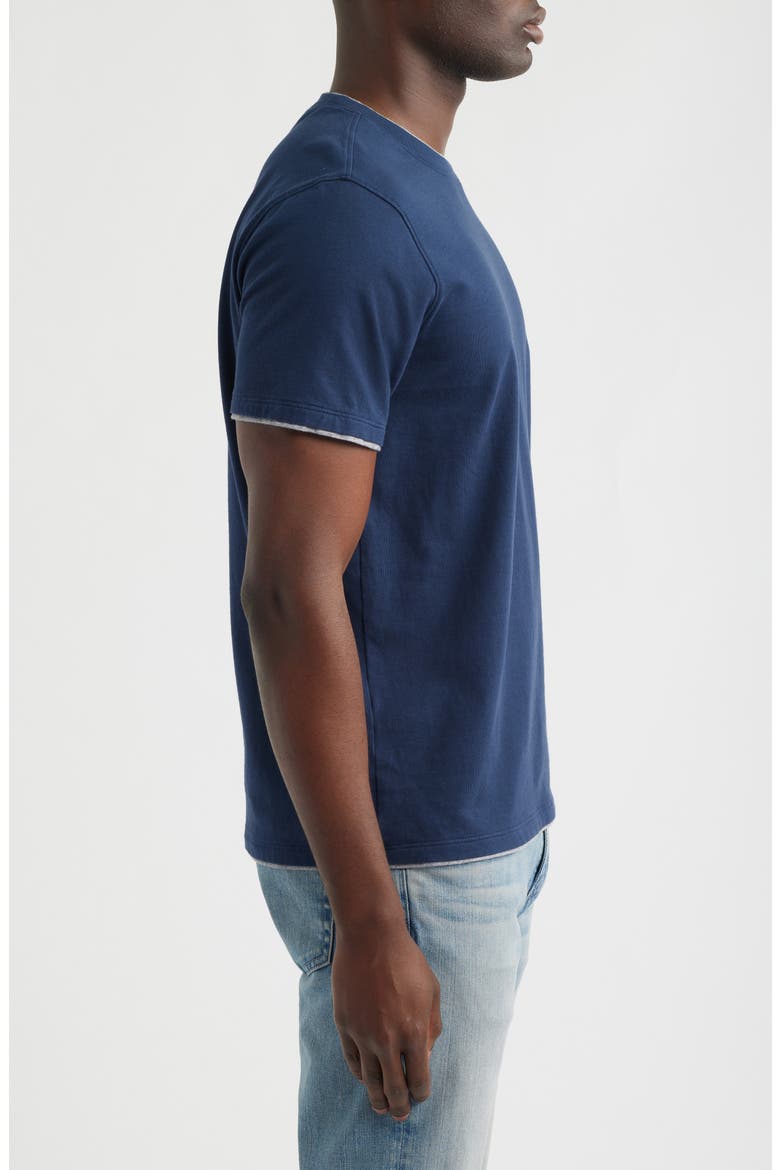 Como Double Layer Crewneck T-Shirt, Alternate, color, DEEP NAVY/HEATHER GREY