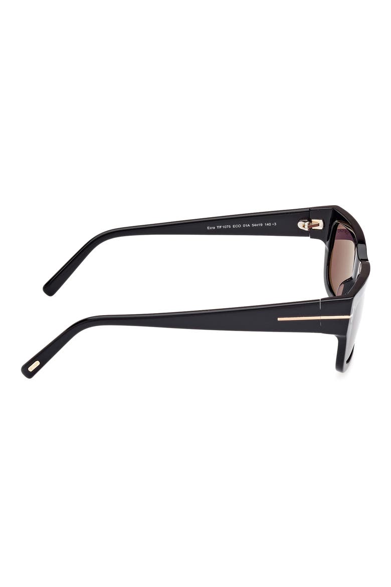 54mm Rectangular Sunglasses, Alternate, color, SHINY BLACK / SMOKE