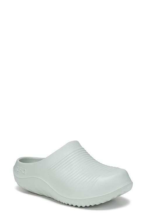 Ryka Women's Echo Recovery Round Toe Slip On Clogs In Icicle Green