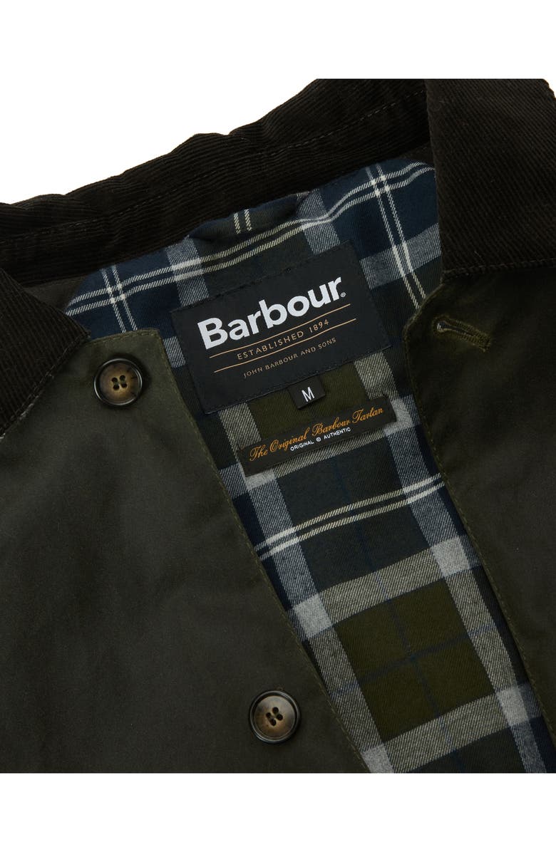 Barbour Lorden Waxed Mackintosh Jacket, Alternate, color, Olive