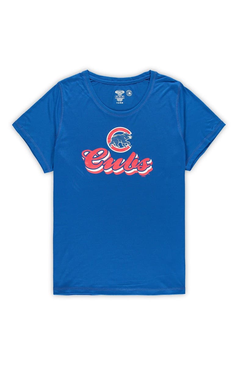 CONCEPTS SPORT Women's Concepts Sport Royal Chicago Cubs Plus Size T-Shirt and Flannel Pants Sleep Set, Alternate, color, 