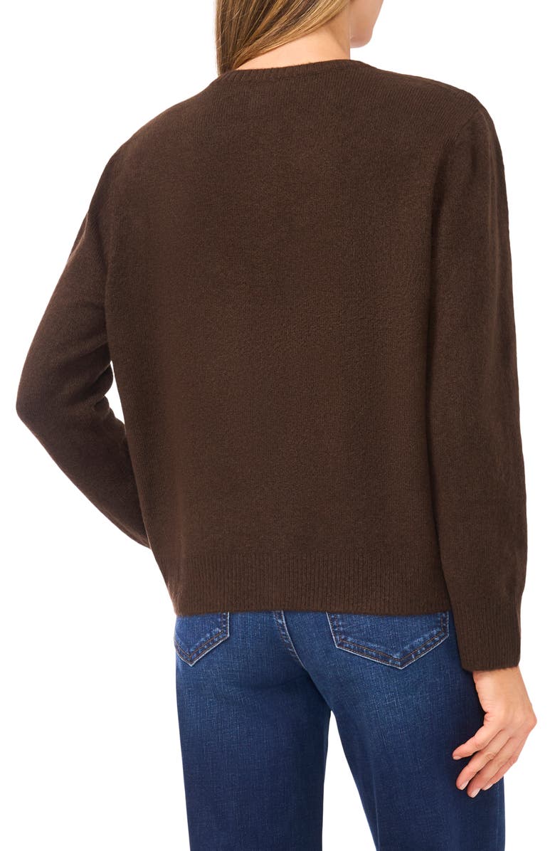 CeCe Faux Jewel Button Cardigan, Alternate, color, 