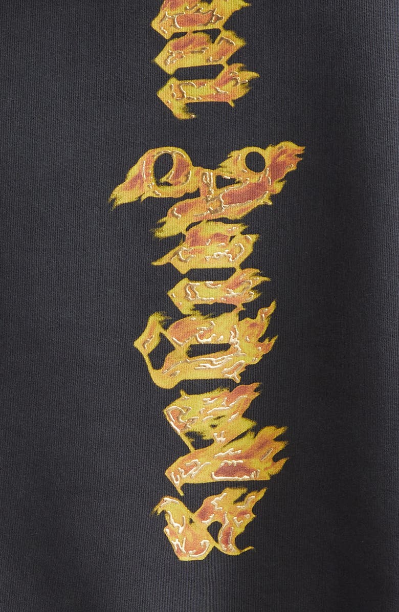 Palm Angels Burning Palm Cotton Graphic Hoodie, Alternate, color, 