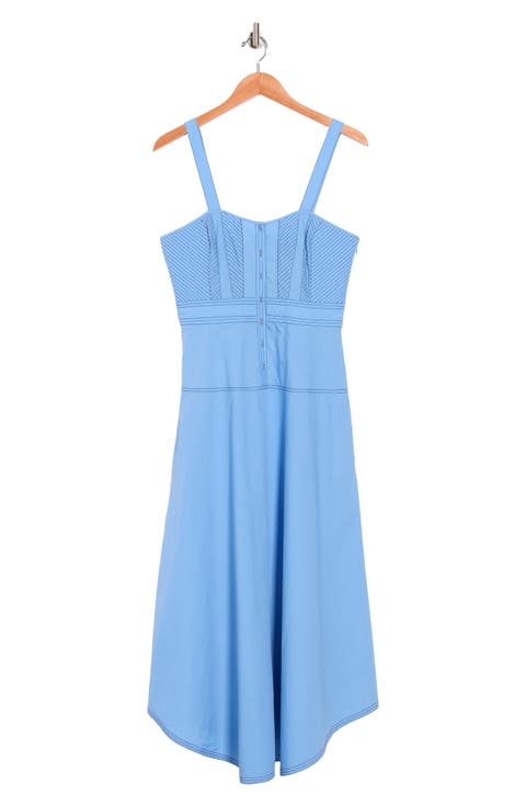Devi Topstitch Midi Dress