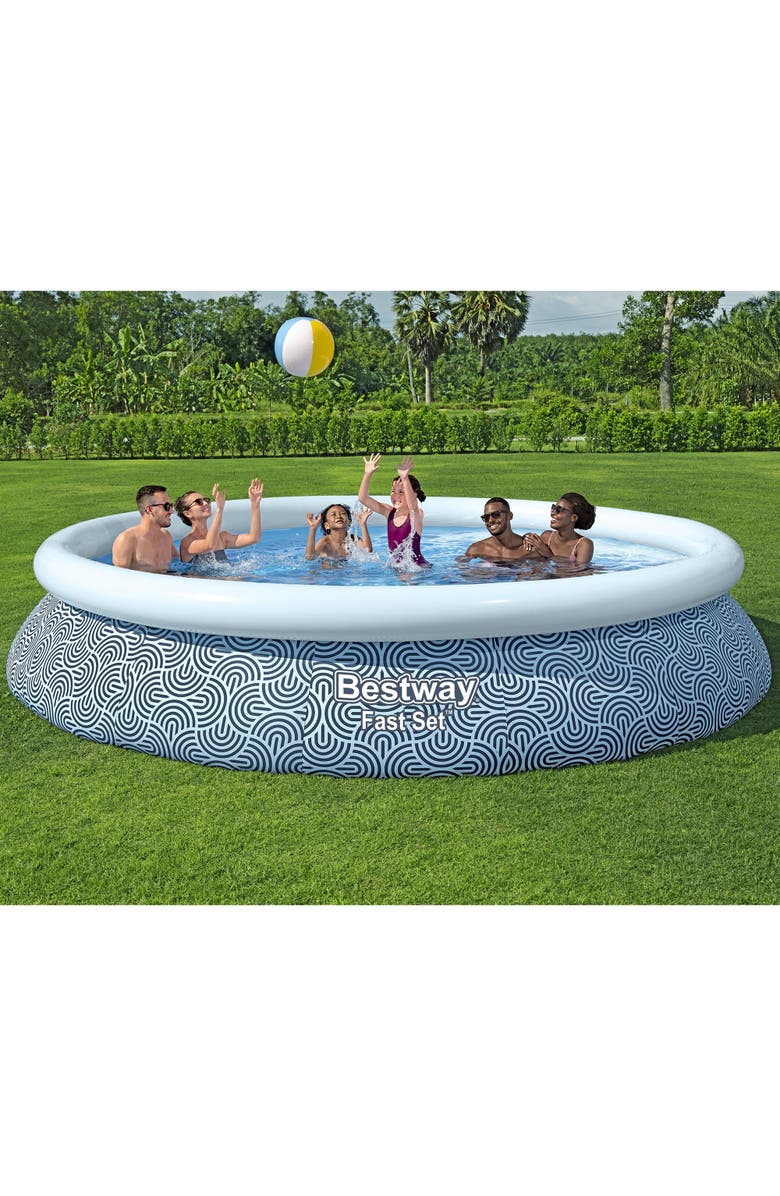 Fast Set Bestway Fast Set PVC 15' Above Ground Round Inflatable Swimming Pool Set with 530 GPH Filter Pump, Alternate, color,