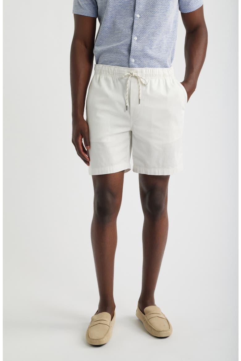 Essential Stretch Cotton Drawstring Shorts, Main, color, BONEYARD WHITE