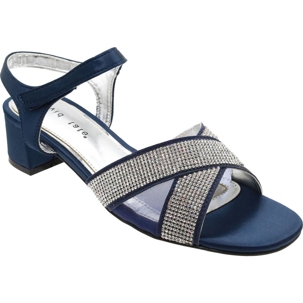 David Tate Holiday Ankle Strap Sandal In Navy Satin