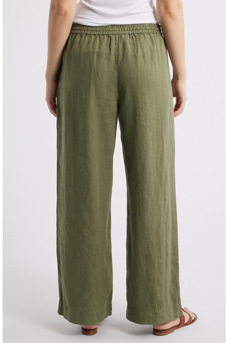 Two Palms Easy Linen Drawstring Pants, Alternate, color, DARK FERN