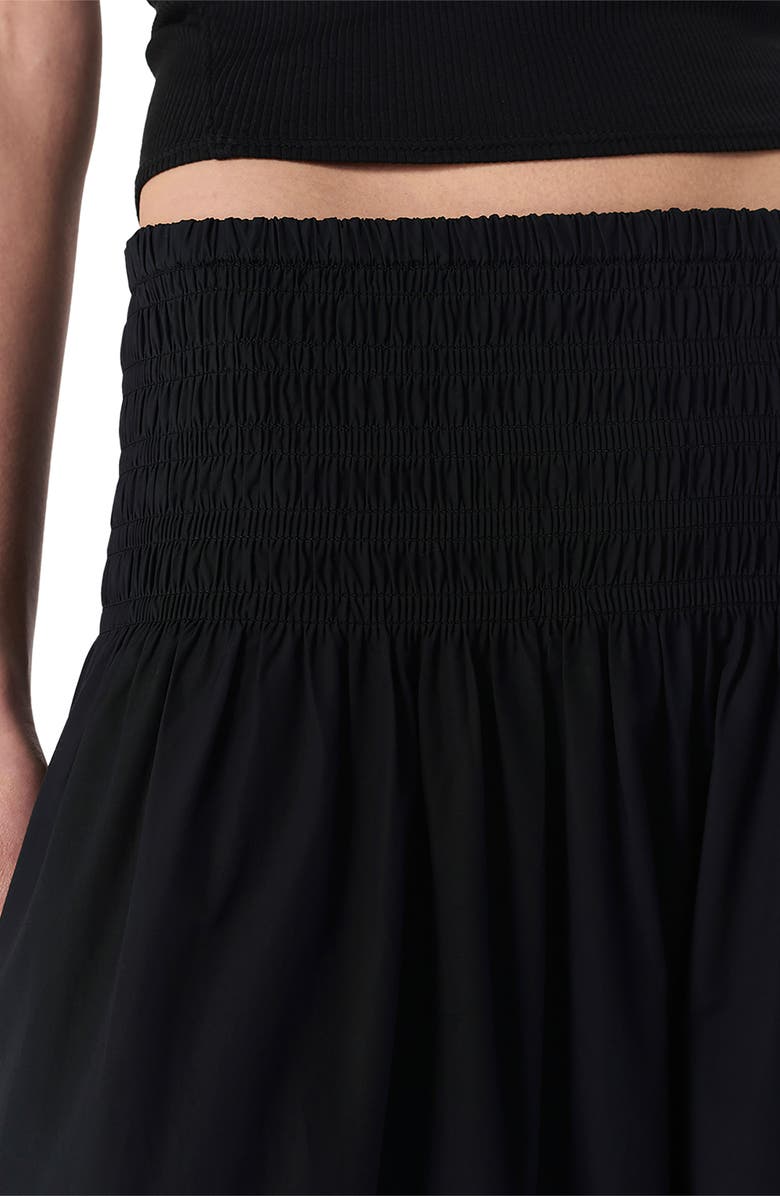 rag & bone Blythe Smocked Poplin Maxi Skirt, Alternate, color, Black