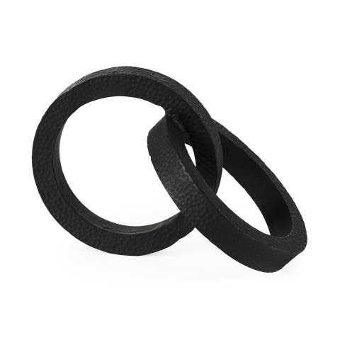 Rafiki Two Hammered Finish Metal Conjoined Circles
