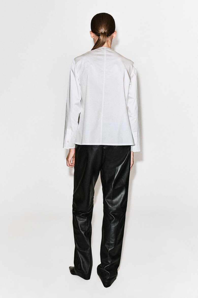 Ruffled Cotton Blouse, Alternate, color, WHITE