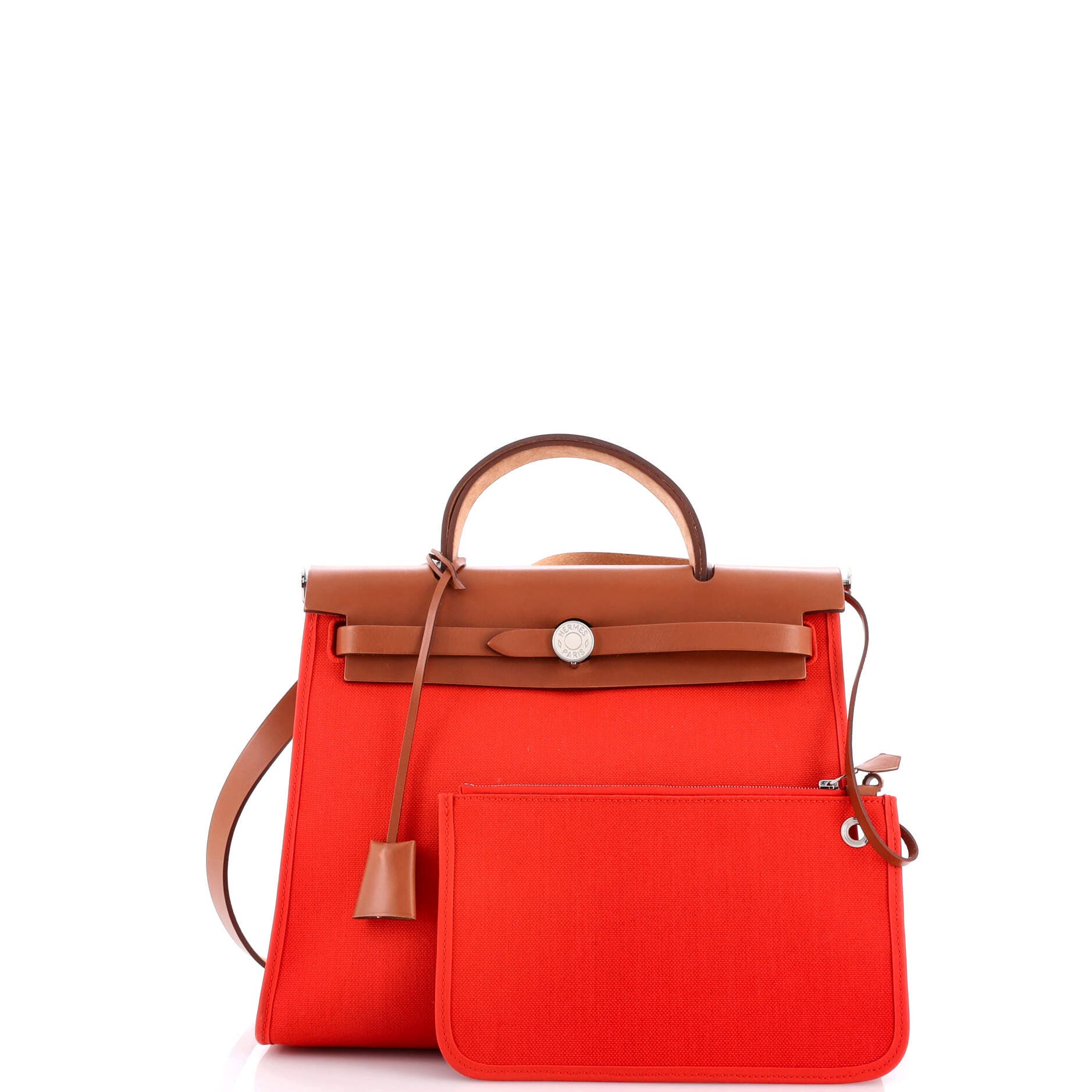 Pre-Owned Hermes Herbag Zip Leather and Toile 31, Alternate, color, 