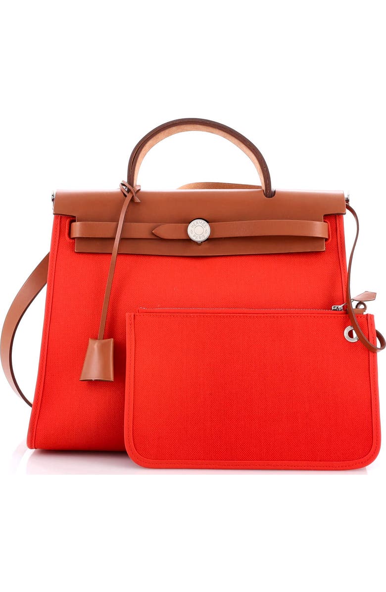 Pre-Owned Hermes Herbag Zip Leather and Toile 31, Alternate, color,