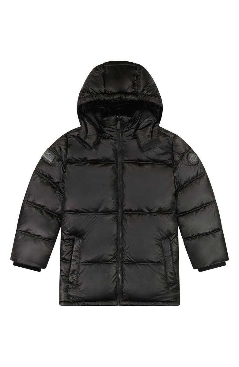 Andy & Evan x SPACEONE Kids' Galactic Reversible Hooded Puffer Jacket, Main, color,
