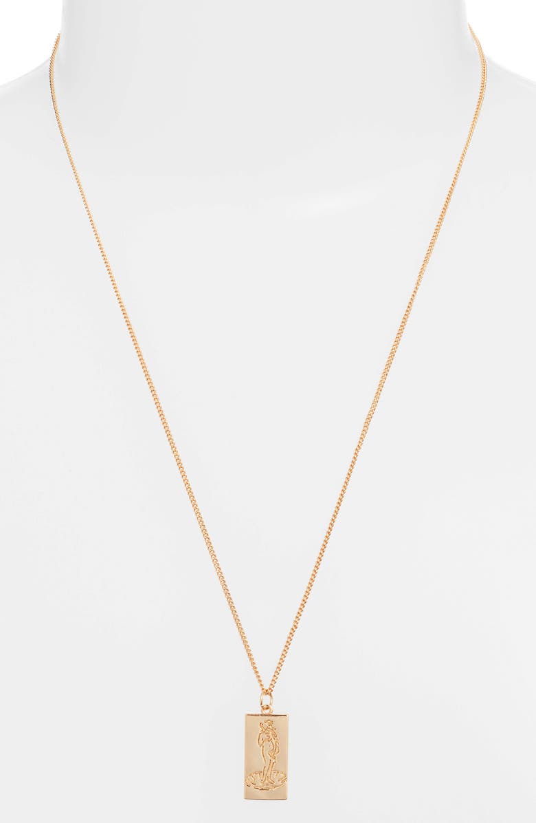 Sterling Forever Goddess Card Pendant Necklace, Alternate, color, 