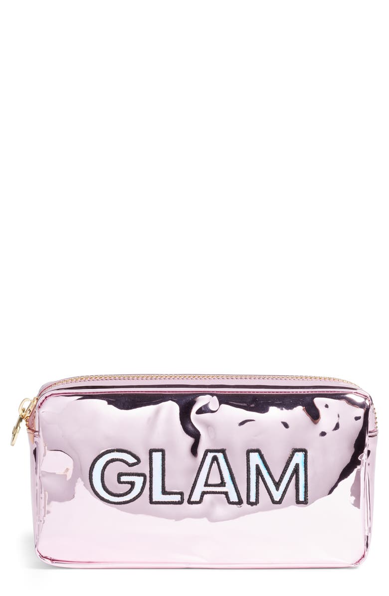 Stoney Clover Lane Glam Small Patent Makeup Bag, Main, color, 