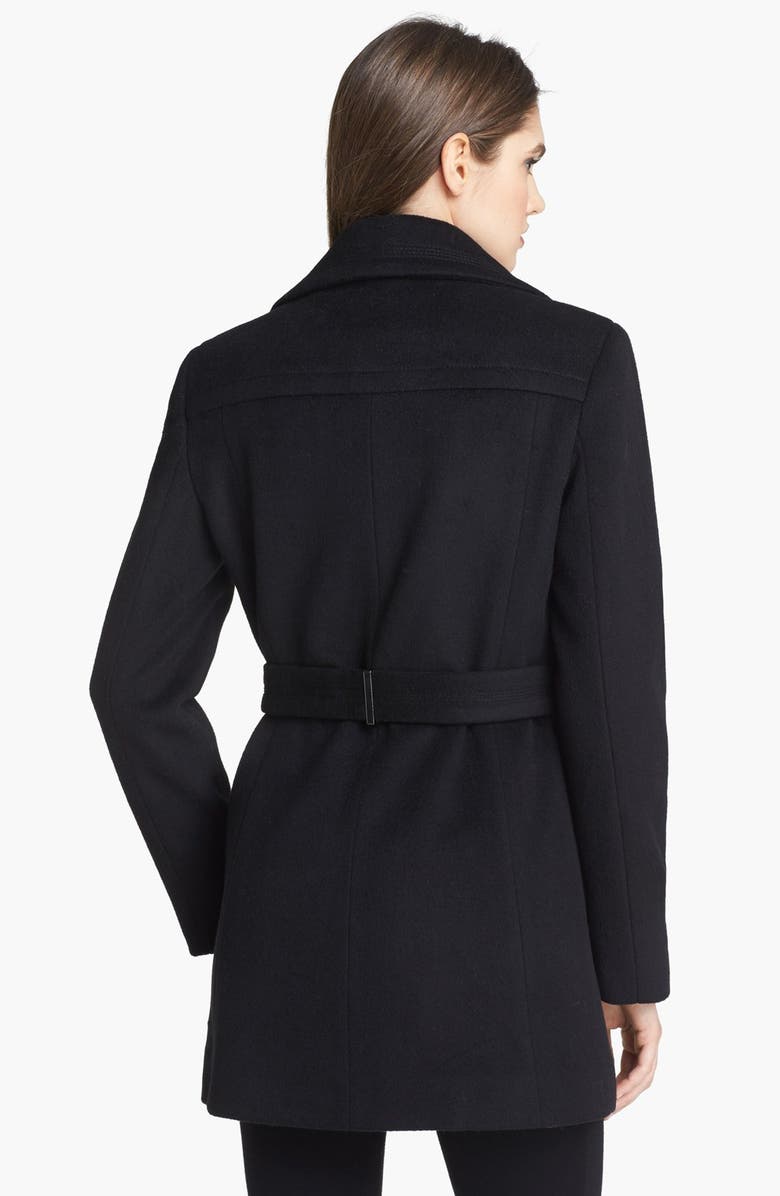 Calvin Klein Notch Collar Wrap Coat, Alternate, color, 