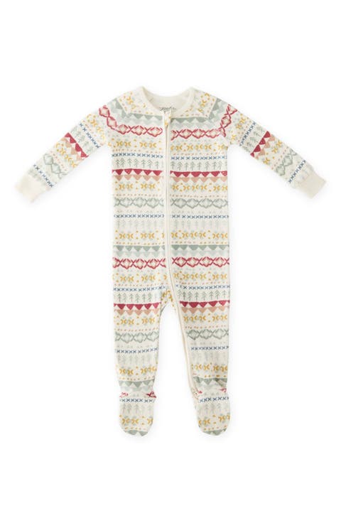 Print Rib Organic Cotton Footie (Baby)
