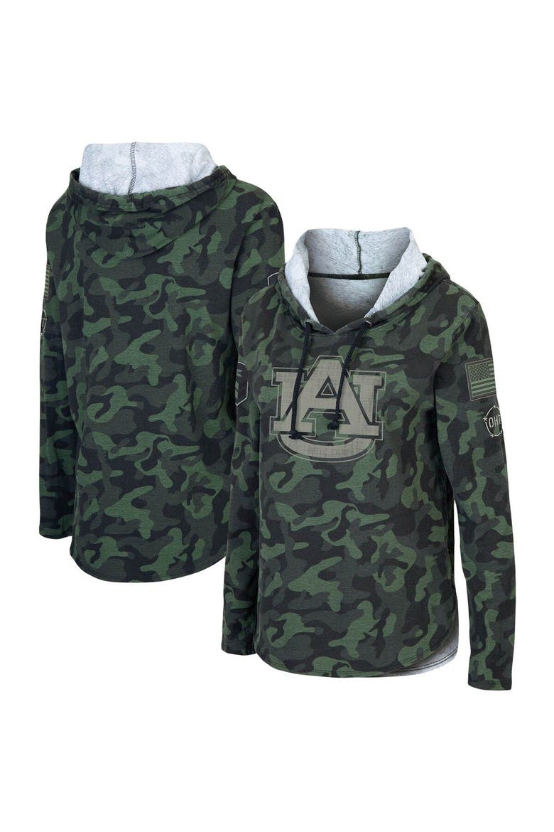Women's Colosseum Camo Auburn Tigers OHT Military Appreciation Hoodie Long Sleeve T-Shirt, Alternate, color, Camo