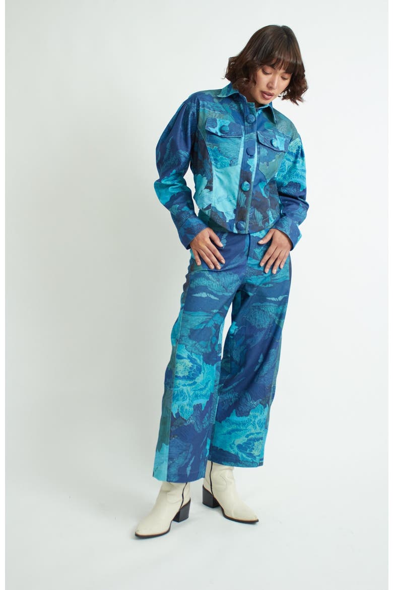Bliss Pant, Alternate, color, Floral Camo In Shades Of Blue