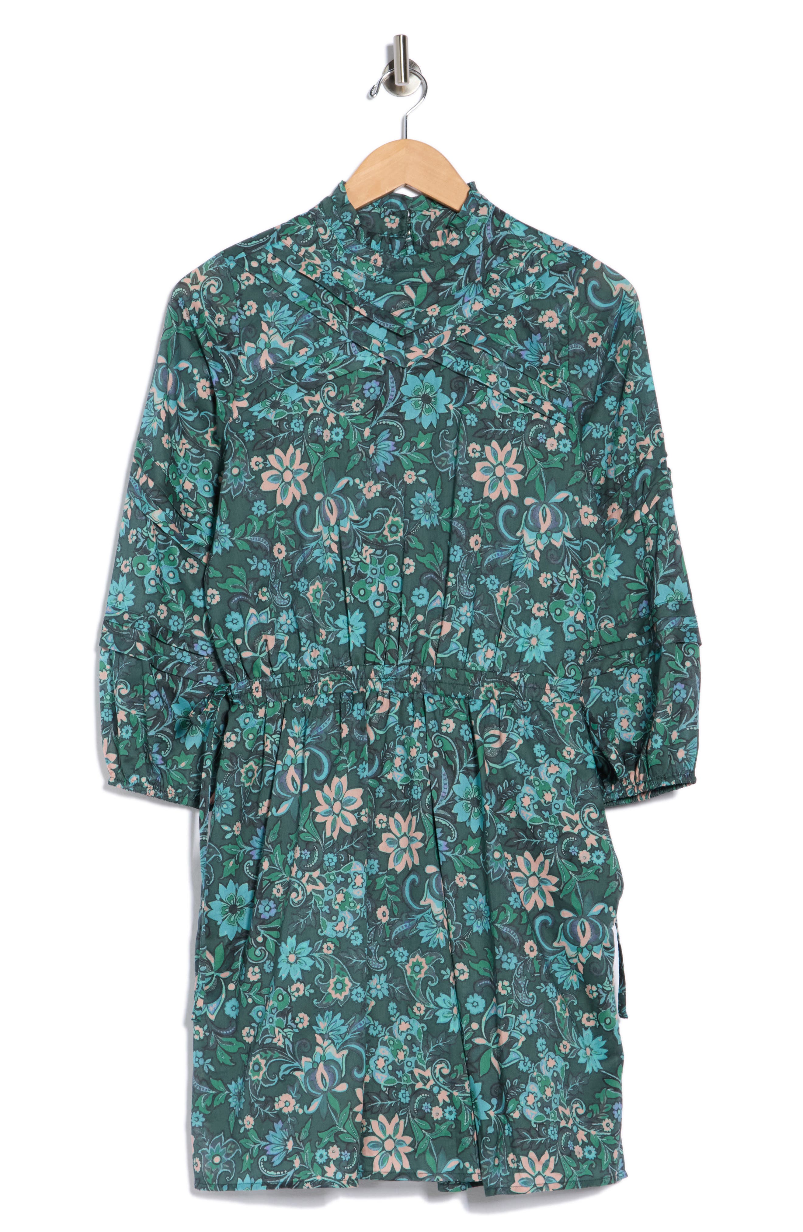 Derek Lam 10 Crosby Marisol Floral Long Sleeve Dress In Green