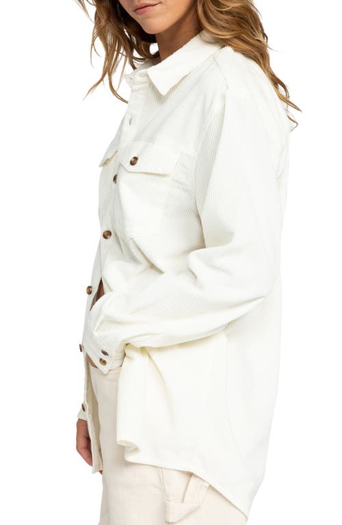 Roxy Let Go Corduroy Button-up Shirt In White