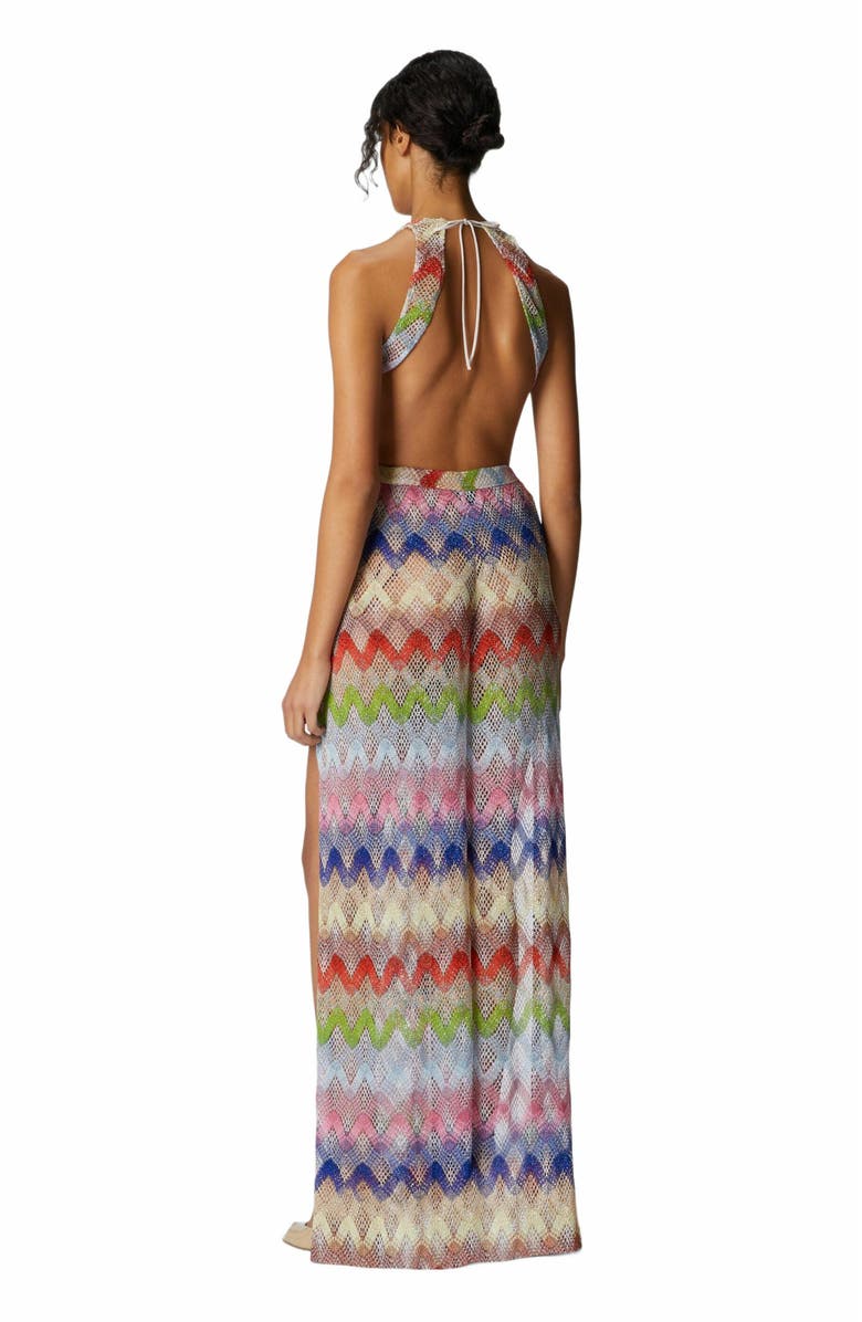 Missoni Long Jumpsuit In Viscose And Mesh Blend, Alternate, color, Multicoloured